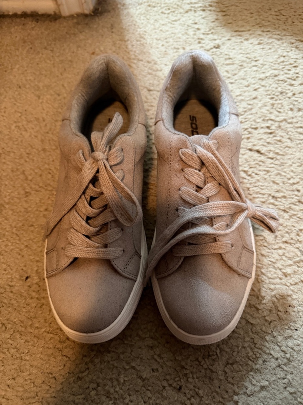 Soda Light Taupe Casual Sneaker - Neutral Fabric Lace-Up